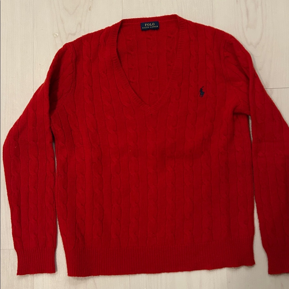 Polo Ralph Lauren Red Cashmere Sweater